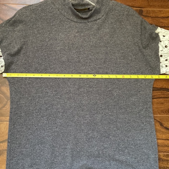 Charcoal grey mock neck sweater top - Picture 6 of 7